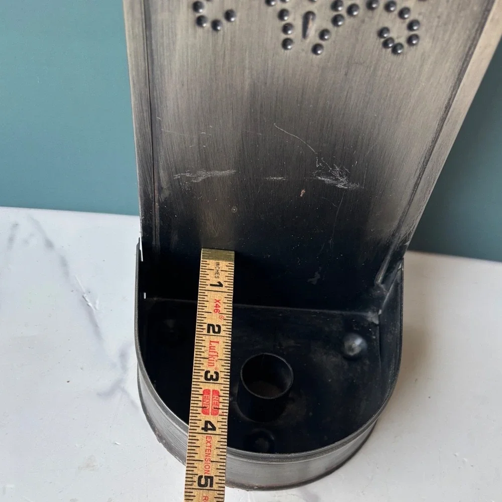 Vintage Punched Tin Wall Sconce Heart Taper Candle Holder Primitive Farmhouse